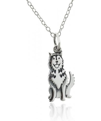 Sterling Silver 3D Dog Breed Necklaces SIBERIAN HUSKY $16.92 Necklaces