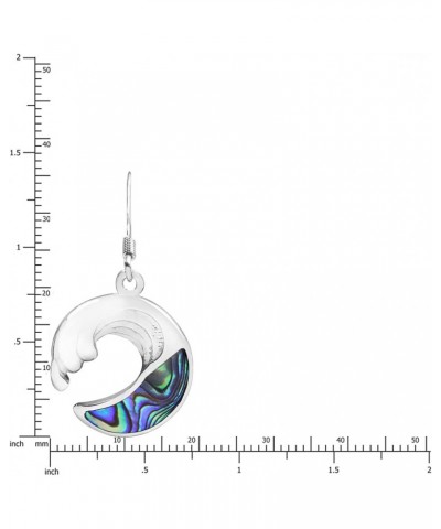 Sterling Silver Abalone Paua Shell Wave Dangle Hook Earrings $14.84 Earrings