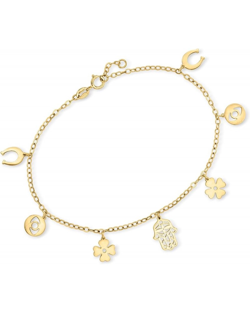 by Ross-Simons Italian 14kt Yellow Gold Good Luck Charm Bracelet 6.5 Inches $64.00 Bracelets