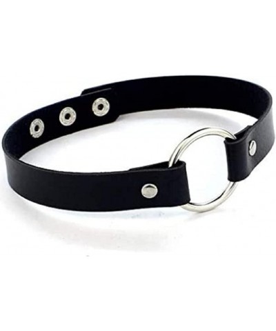 Zoestar Black Leather Choker Necklaces Circle Adjustable Collar Necklace for Women $5.82 Necklaces