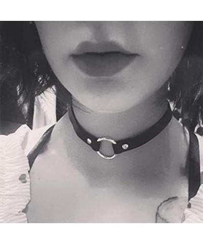 Zoestar Black Leather Choker Necklaces Circle Adjustable Collar Necklace for Women $5.82 Necklaces