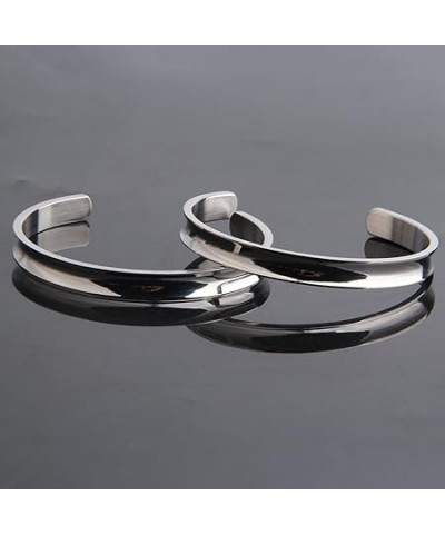 Hair Tie Bracelet Stainless Steel Grooved Cuff Bangle Gift for her (3 PCS Set) 2 PCS silver $14.66 Bracelets