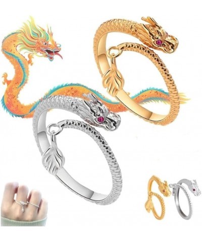 Dragon'S Tail Qiankun Lucky Ring, Adjustable Wrap Dragon Rings, Retro Creative Chinese Dragon Adjustable Ring, Brings Good Lu...