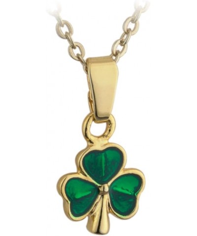 Shamrock Necklace Celtic Irish Gold Plated & Green Enamel Made in Ireland $25.79 Necklaces