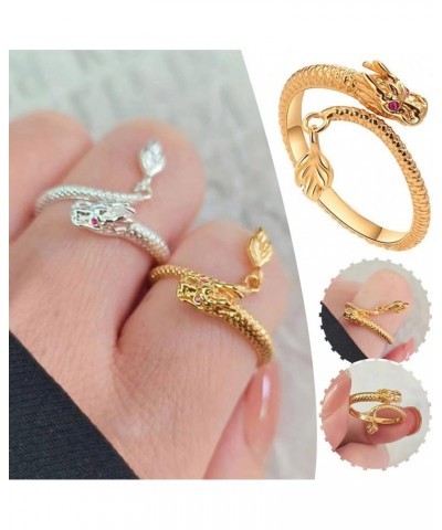 Dragon'S Tail Qiankun Lucky Ring, Adjustable Wrap Dragon Rings, Retro Creative Chinese Dragon Adjustable Ring, Brings Good Lu...