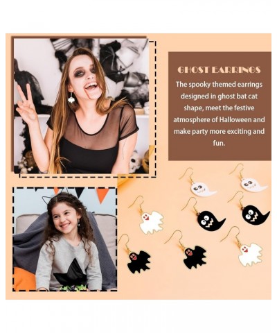 24 Pairs Halloween Stud Earrings Sets Bat Cat Witch Stud Earrings Set Spider Web Pumpkin Skull Drop earrings Halloween Jewelr...