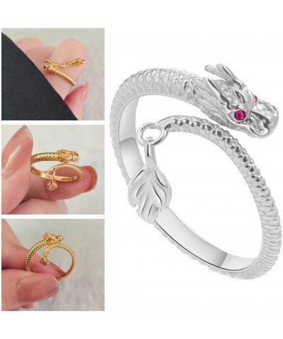 Dragon'S Tail Qiankun Lucky Ring, Adjustable Wrap Dragon Rings, Retro Creative Chinese Dragon Adjustable Ring, Brings Good Lu...