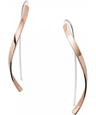 Women's Minimalist Silver, Rose Gold or Gold Tone Stainless Steel Drop Earrings Rose Gold Drop $28.32 Earrings