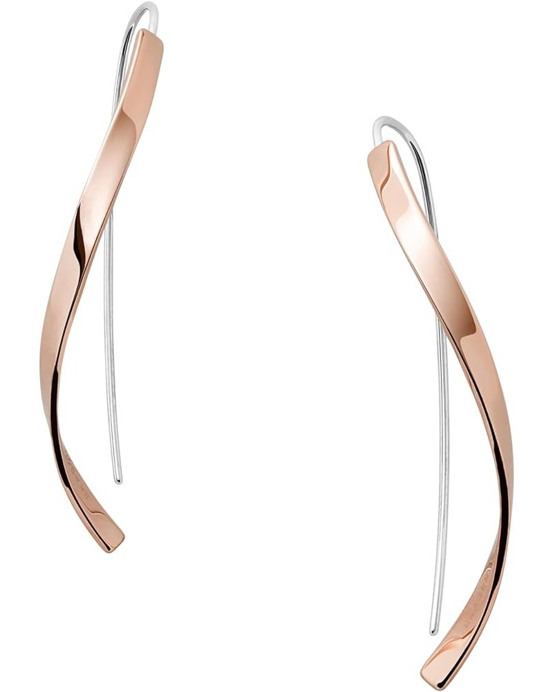 Women's Minimalist Silver, Rose Gold or Gold Tone Stainless Steel Drop Earrings Rose Gold Drop $28.32 Earrings