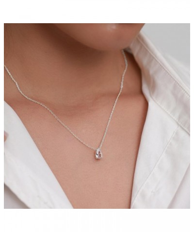 Gold Necklace for Women,14K Gold Plated Teardrop Cubic Zirconia Dainty Necklace Solitare Ttillion Heart Round Pear Cut CZ Pen...