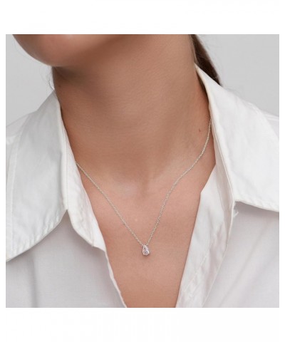 Gold Necklace for Women,14K Gold Plated Teardrop Cubic Zirconia Dainty Necklace Solitare Ttillion Heart Round Pear Cut CZ Pen...