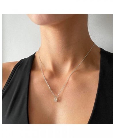 Gold Necklace for Women,14K Gold Plated Teardrop Cubic Zirconia Dainty Necklace Solitare Ttillion Heart Round Pear Cut CZ Pen...