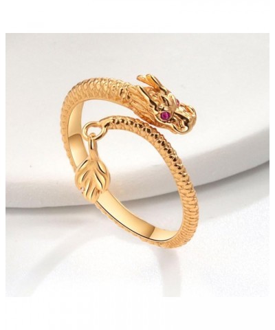 Dragon'S Tail Qiankun Lucky Ring, Adjustable Wrap Dragon Rings, Retro Creative Chinese Dragon Adjustable Ring, Brings Good Lu...