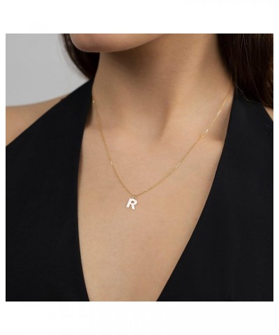 Script Initial Necklace in 14K Solid Gold | 14k Gold Letter Necklace, A -Z, All Letters, 18 T $47.85 Necklaces