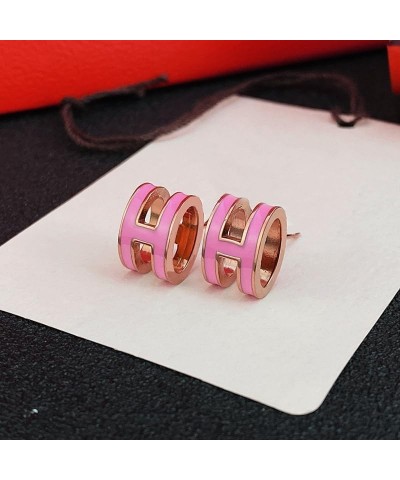 women 18K Gold Plated necklace ring earrings 3 piece set, exclusive Women gift rose pink $16.73 Jewelry Sets