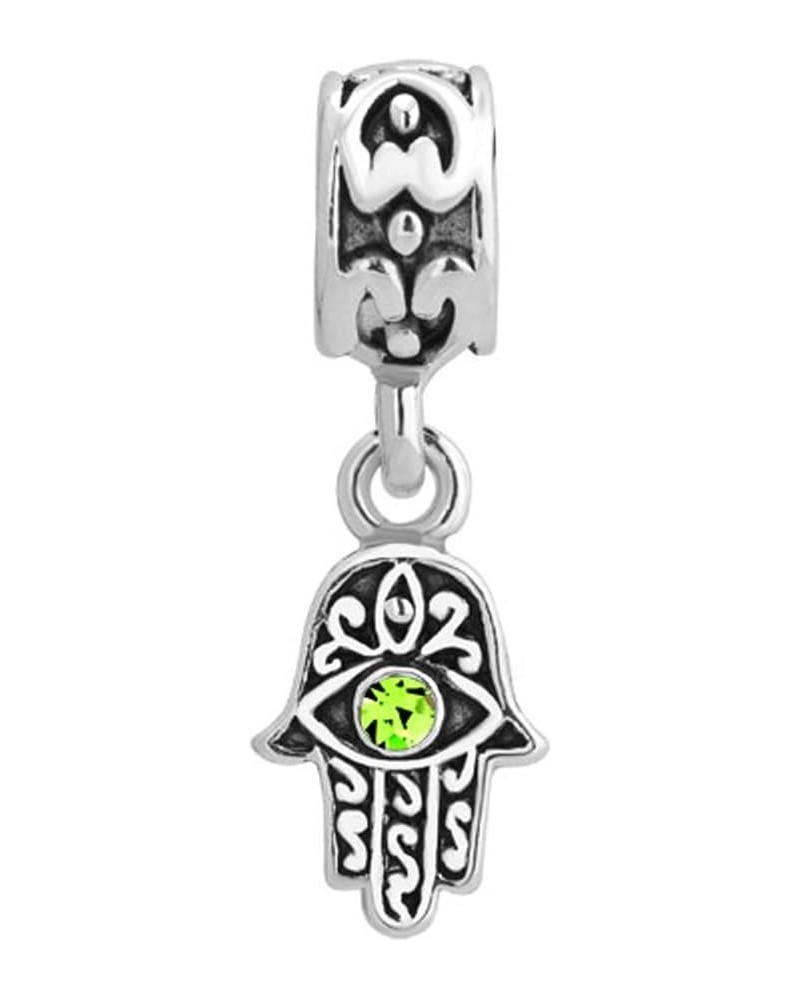 Lucky Charm Heart Love Dangle Hamsa Hand Blue Evil Eye Spacer Charms Beads For Bracelet Aug $8.39 Bracelets