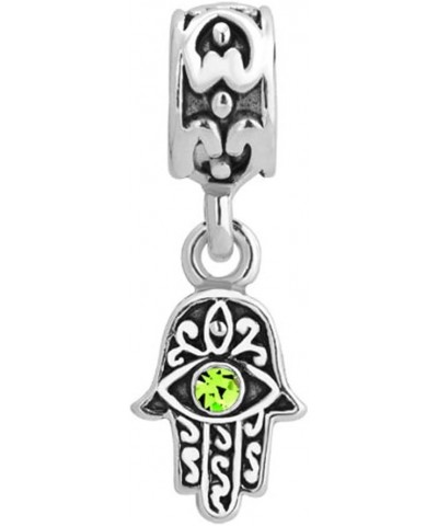 Lucky Charm Heart Love Dangle Hamsa Hand Blue Evil Eye Spacer Charms Beads For Bracelet Aug $8.39 Bracelets