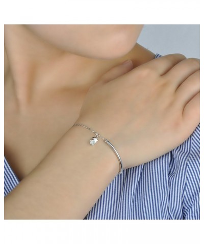 Women's Fine Cute Star Charm Bracelet 925 Sterling Silver Hand Chain,Adjustable,silver $10.63 Bracelets