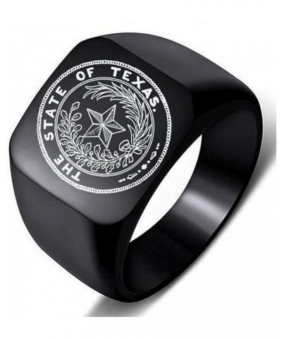 Stainless Steel Seal Texas Vintage Mens Womens Engraved Symbol Trible Jewelry Ring 3.Black 17MMx18MM $5.45 Rings