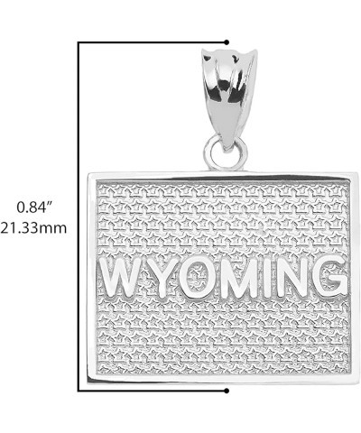 .925 Sterling Silver Dangling USA American State Map with Star Texture Charm Pendant - Choice of State Wyoming $11.00 Pendants