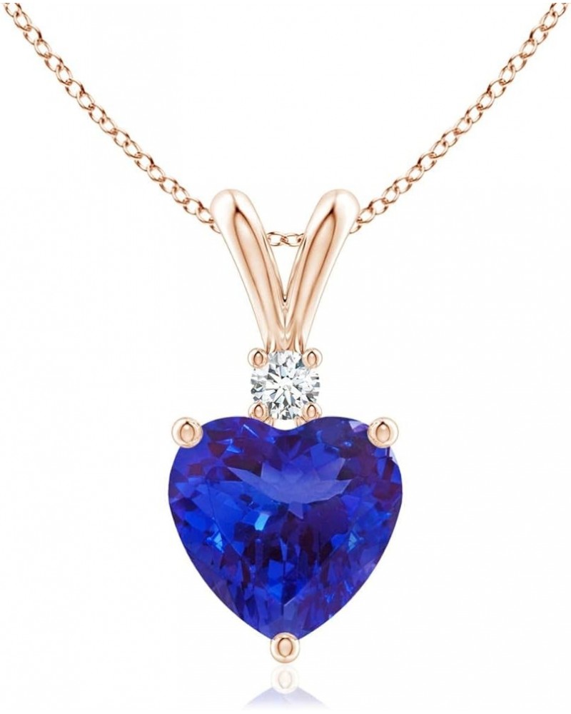 Natural Tanzanite Solitaire Pendant Necklace for Women, Girls in 14K Solid Gold/Platinum | December Birthstone | Jewelry Gift...