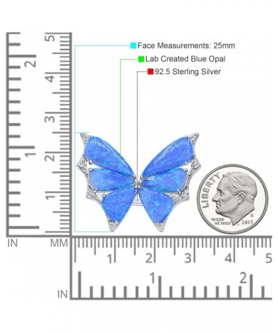 Butterfly Petite Dainty Thumb Ring Lab Created Opal Fashion Ring 925 Sterling Silver Lab Created Blue Opal $45.36 Others