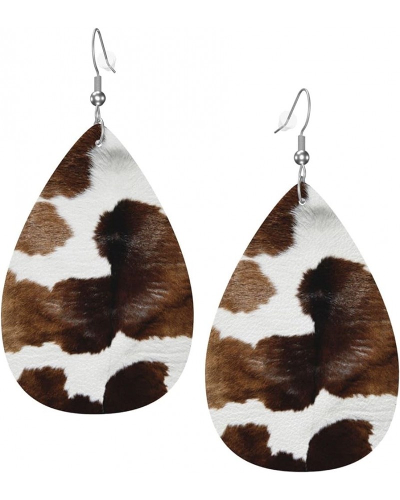 Christmas Earrings Faux Leather Teardrop Earring Lightweight Dangle for Women Girls White31 $7.79 Earrings