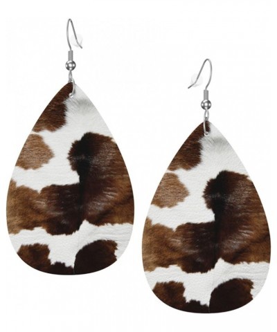 Christmas Earrings Faux Leather Teardrop Earring Lightweight Dangle for Women Girls White31 $7.79 Earrings