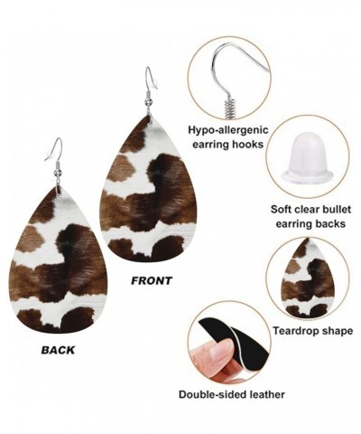 Christmas Earrings Faux Leather Teardrop Earring Lightweight Dangle for Women Girls White31 $7.79 Earrings