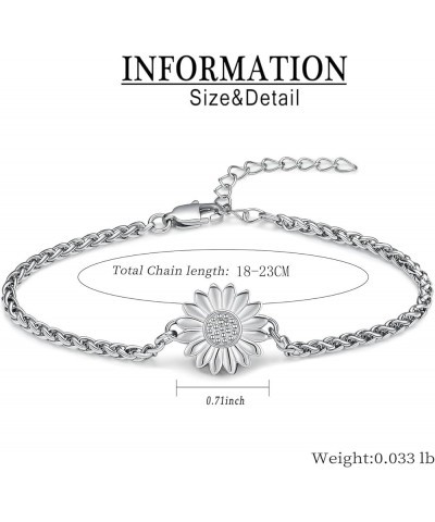 Sunflower Urn Bracelet for Ashes for Women Cremation Jewelry Link Memorial Keepsake Bracelet for Human Pet Ashes Silver $10.2...