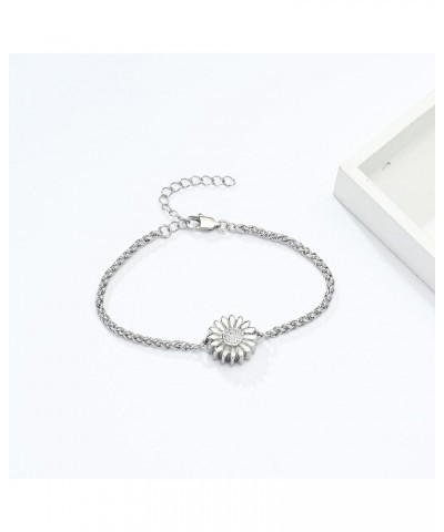 Sunflower Urn Bracelet for Ashes for Women Cremation Jewelry Link Memorial Keepsake Bracelet for Human Pet Ashes Silver $10.2...