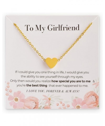 To My Girlfriend Necklace, Romantic Gift for Her, Things to Get to Your Girfriend Card 7 - Gold Heart $7.79 Necklaces