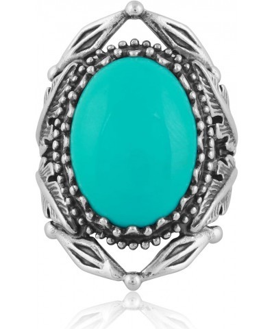 American West Ring Sterling Gemstone Choice of Color Leaf Design Sizes 5 to 10 Turquoise $44.72 Rings