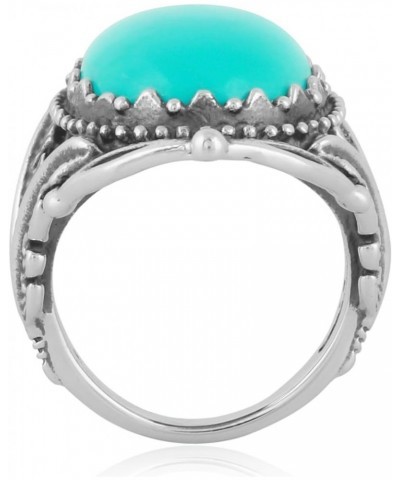 American West Ring Sterling Gemstone Choice of Color Leaf Design Sizes 5 to 10 Turquoise $44.72 Rings