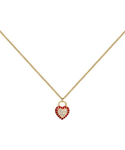 Dainty Heart Necklaces For Women Girls,14K Gold Plated Cubic Zirconia Charm Pendant Heart Necklace for Women Girls Jewelry Gi...