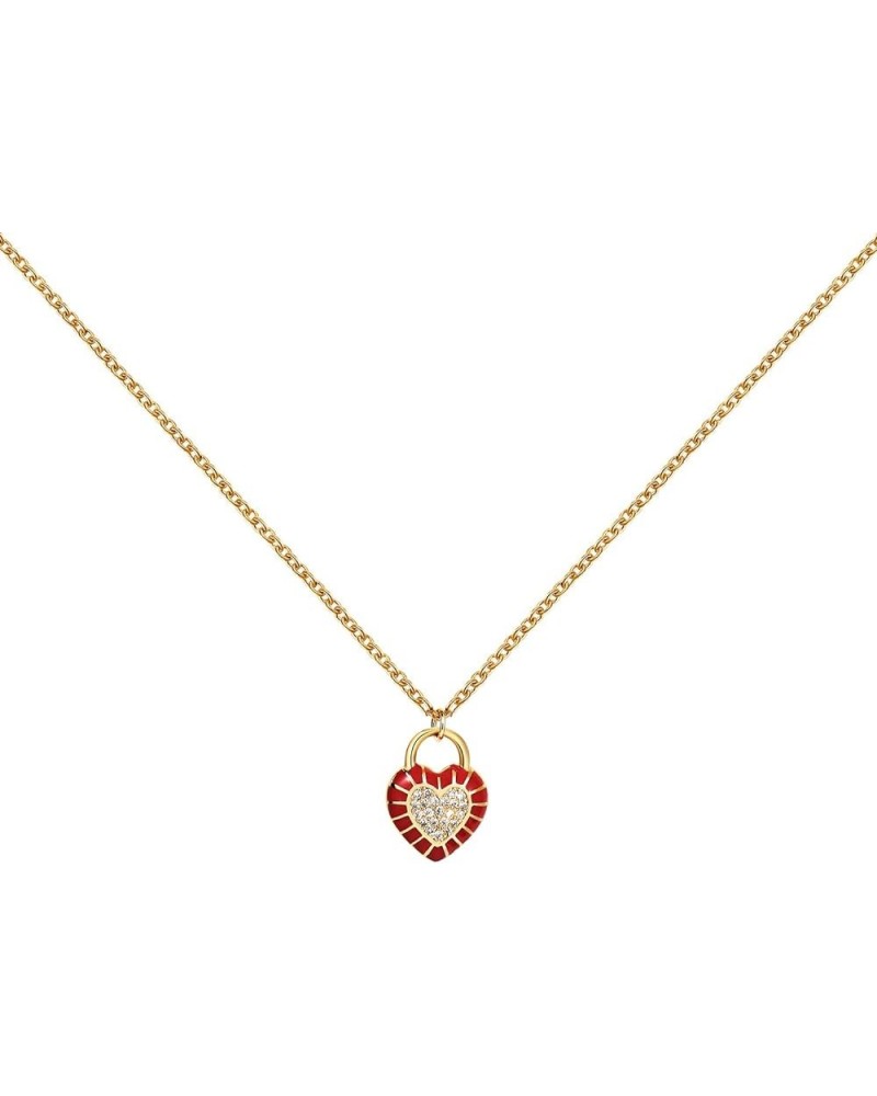 Dainty Heart Necklaces For Women Girls,14K Gold Plated Cubic Zirconia Charm Pendant Heart Necklace for Women Girls Jewelry Gi...