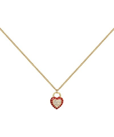 Dainty Heart Necklaces For Women Girls,14K Gold Plated Cubic Zirconia Charm Pendant Heart Necklace for Women Girls Jewelry Gi...