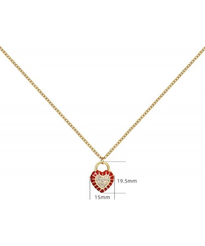 Dainty Heart Necklaces For Women Girls,14K Gold Plated Cubic Zirconia Charm Pendant Heart Necklace for Women Girls Jewelry Gi...