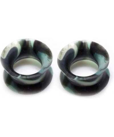 Ear Gauges Plugs Thin Silicone Flexible Camouflage Design - 2 gauge to 12 mm 1/2" (12mm) $8.89 Body Jewelry