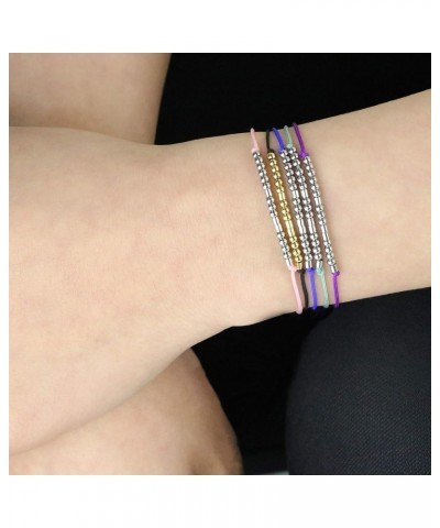 Morse Code Bracelets for Women Unique Funny Gifts for Women Her Handmade Silk Wrap Jewelry Best B**t**hes-purple $10.58 Brace...