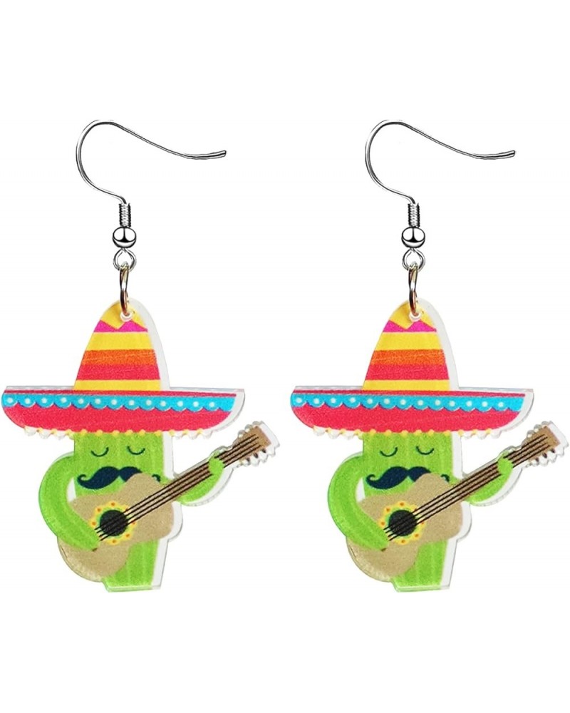 Cinco De Mayo Earrings Mexican Fiesta Earrings Pinatas Sombrero Dangle Mexican Earrings Acrylic Colorful Mexico Holiday Acces...