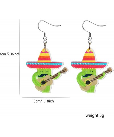 Cinco De Mayo Earrings Mexican Fiesta Earrings Pinatas Sombrero Dangle Mexican Earrings Acrylic Colorful Mexico Holiday Acces...