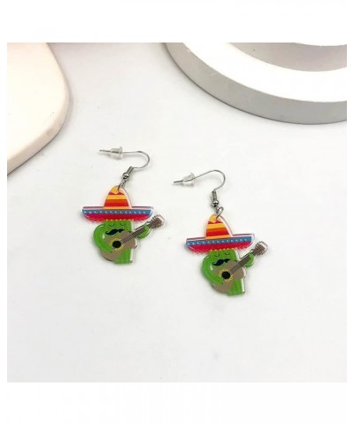 Cinco De Mayo Earrings Mexican Fiesta Earrings Pinatas Sombrero Dangle Mexican Earrings Acrylic Colorful Mexico Holiday Acces...