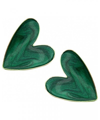 Heart Love Delicate Cute Fashion Stud Earrings Vintage Earrings Green White Love Heart Stud Earrings Suitable for Festive Val...