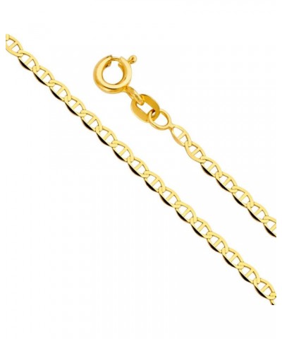 14k REAL Yellow Gold Solid 1.5mm Flat Mariner Chain Necklace with Spring Ring Clasp 22.0 Inches $60.16 Necklaces