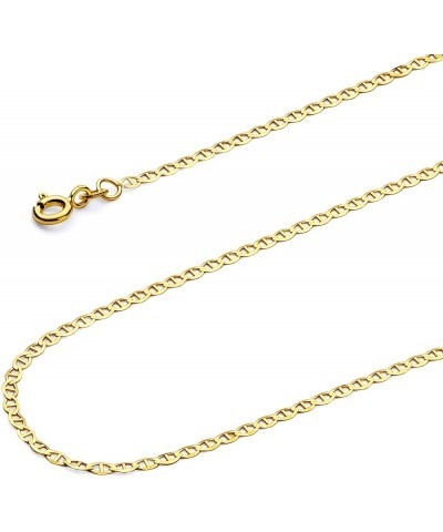 14k REAL Yellow Gold Solid 1.5mm Flat Mariner Chain Necklace with Spring Ring Clasp 22.0 Inches $60.16 Necklaces