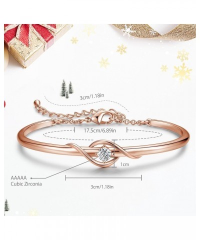 Guardian of Love Bracelet for Women White/Rose Gold Plated Bracelets Silver Tone Jewelry 5A Cubic Zirconia Birthday Gifts for...