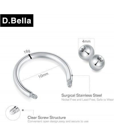 22G 20G 18G 16G 14G Surgical Steel Nose Septum Horseshoe Hoop Eyebrow Lip Navel Belly Nipple Piercing Ring Helix Tragus Daith...