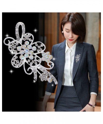 Exquisite Rhinestone Flower/Butterfly Brooches, Luxury Elegant Brooch Pins Sparkling Banquet Jewelry Gifts for Women, Girls, ...