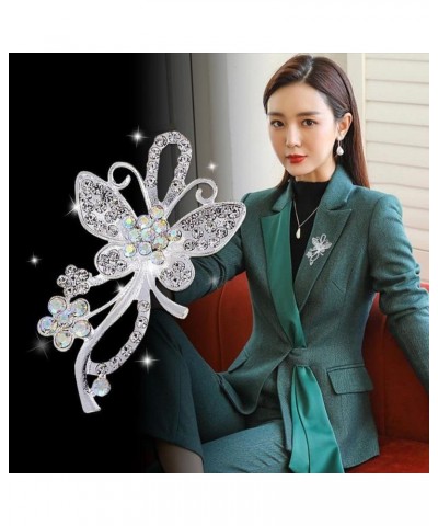 Exquisite Rhinestone Flower/Butterfly Brooches, Luxury Elegant Brooch Pins Sparkling Banquet Jewelry Gifts for Women, Girls, ...